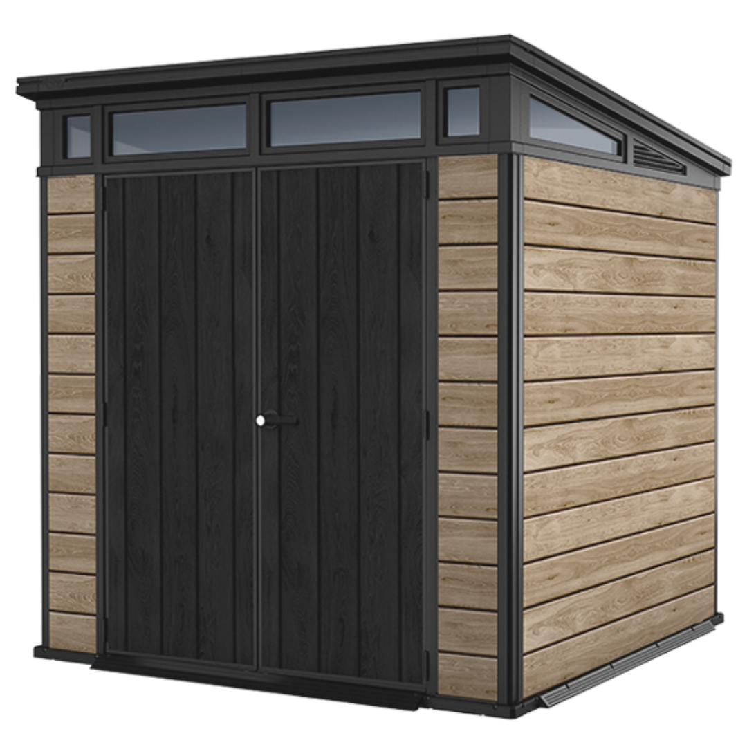 Signature Collection: 7x7ft (2.1 x 2.1m) Pent Shed Ashwood