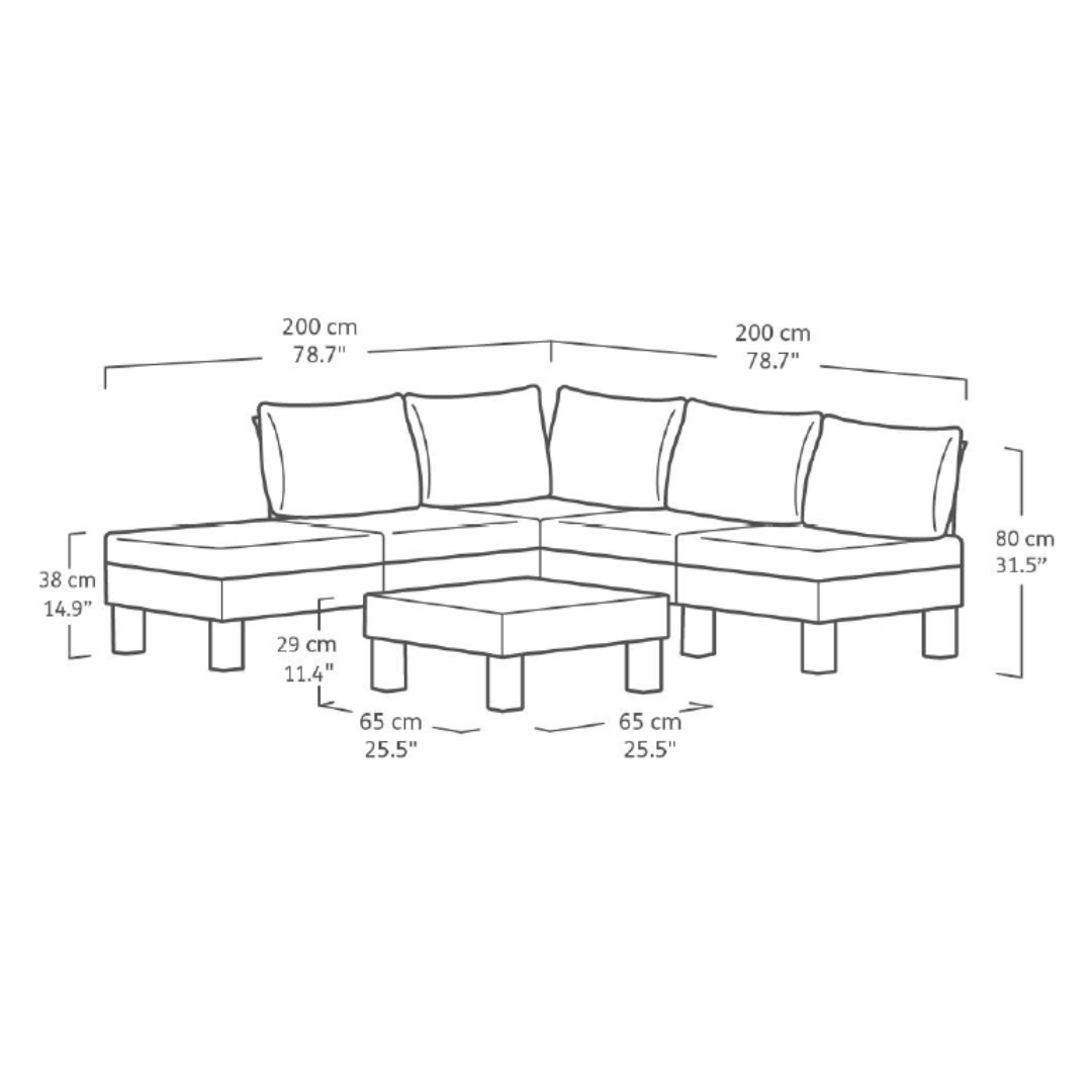 Elements 5 Seater Modular Lounge Set