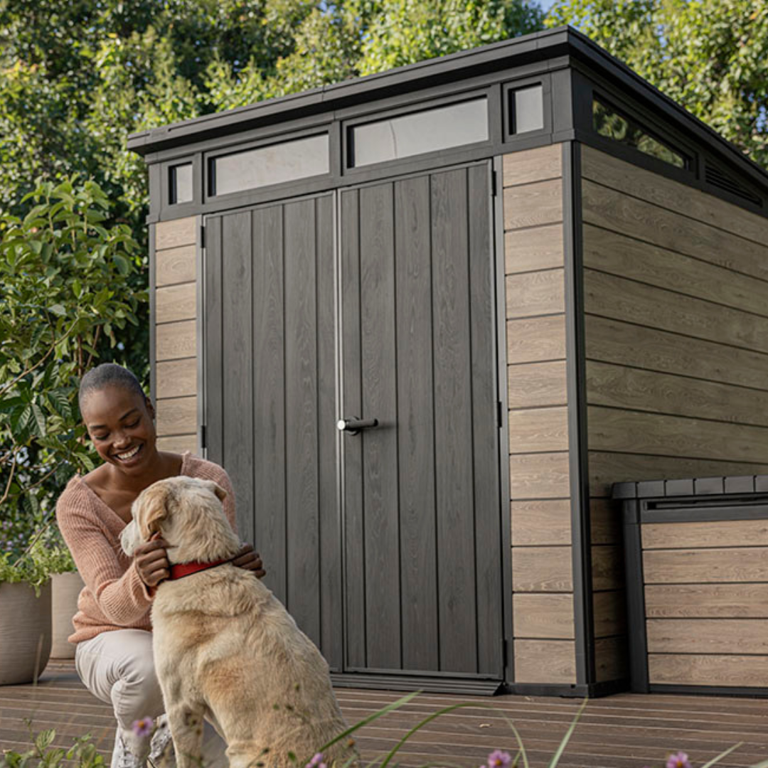 Signature Collection: 7x7ft (2.1m x 2.1m) Pent Shed Ashwood