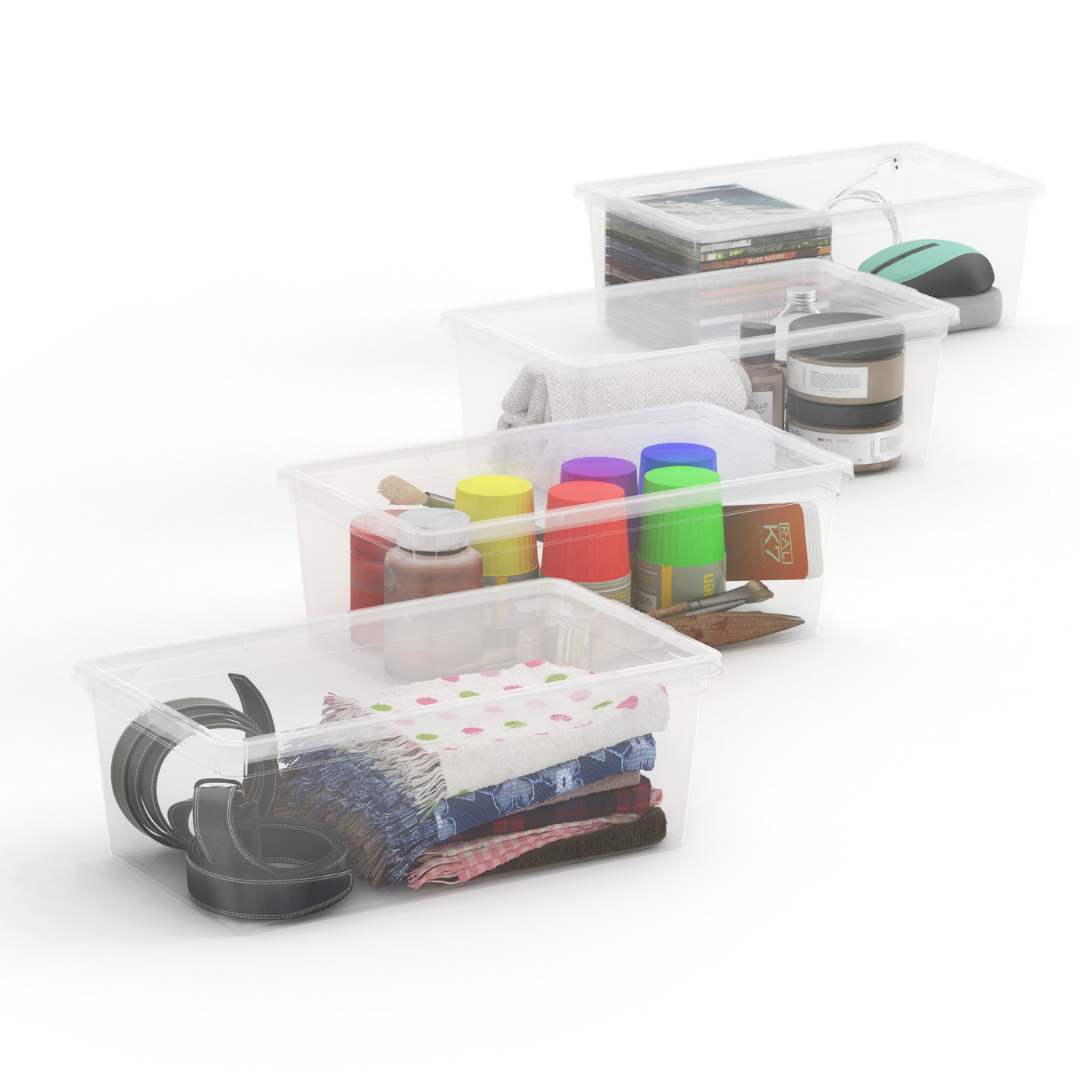 Set of 3 Clear Storage Boxes