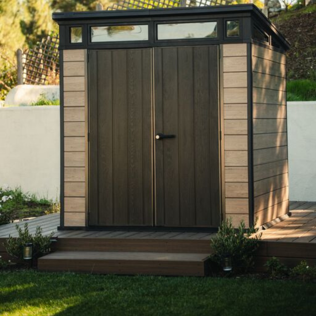 Signature Collection: 7x7ft (2.1m x 2.1m) Pent Shed Ashwood