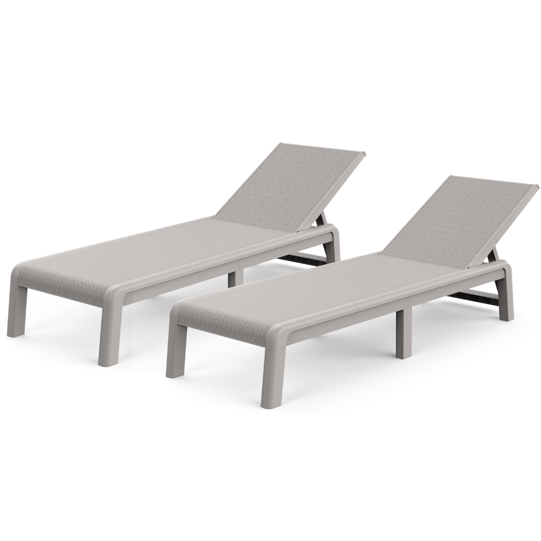 Set of 2: Atlas Sun Loungers - Soft Beige | PREORDER AUGUST