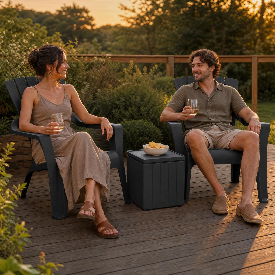 3pc Adirondack Balcony Set - Graphite | PREORDER AUGUST