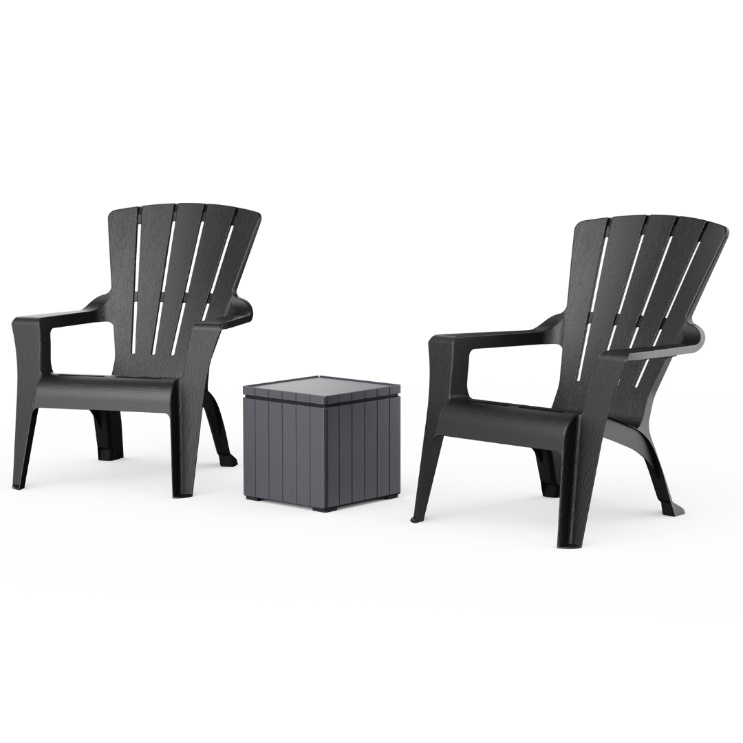 3pc Adirondack Balcony Set - Graphite | PREORDER AUGUST