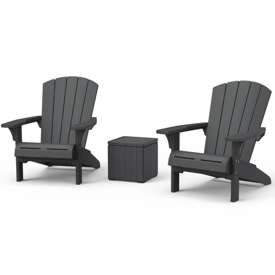 Troy 3pc Adirondack Balcony Set - Graphite | PREORDER AUGUST