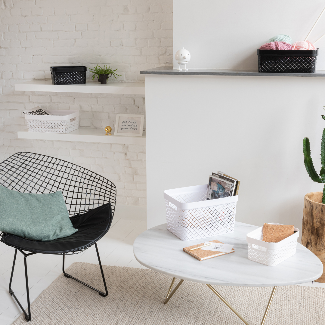 Terrazzo Storage Basket - White