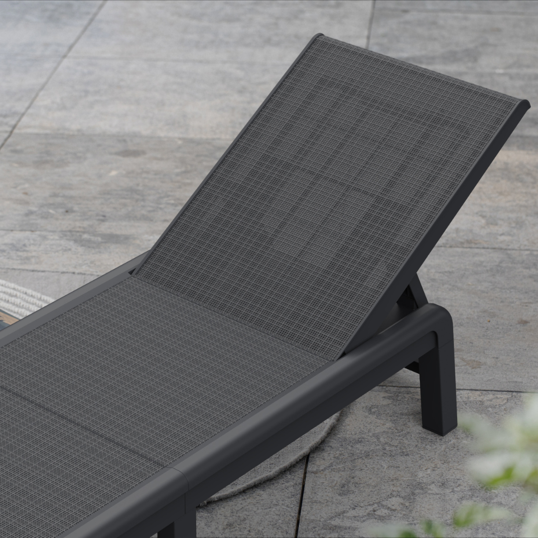 Set of 2: Mallorca Sun Loungers - Graphite