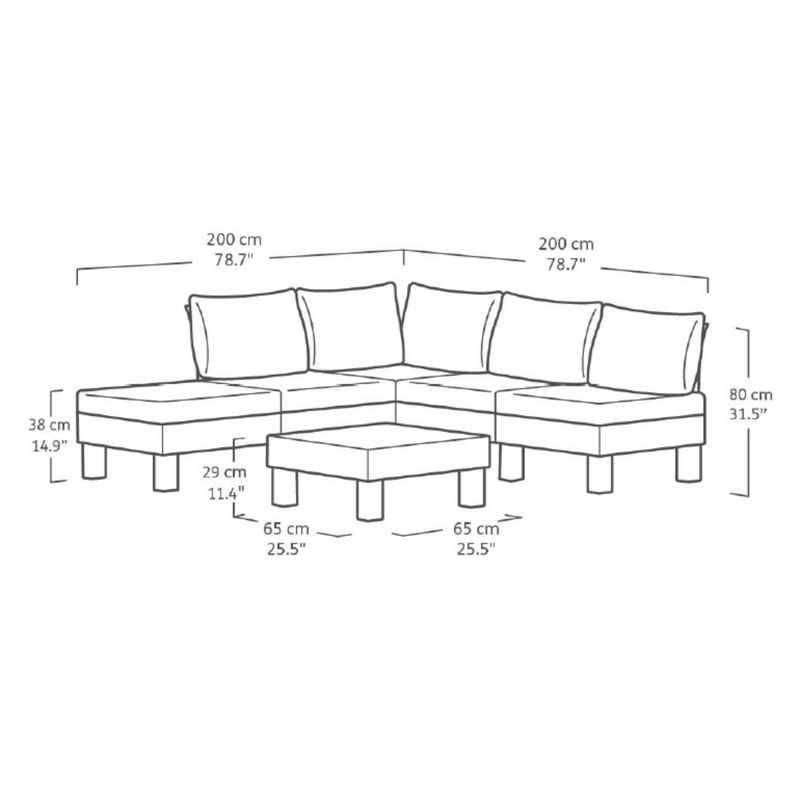 Elements 5 Seater Modular Lounge Set | Preorder October