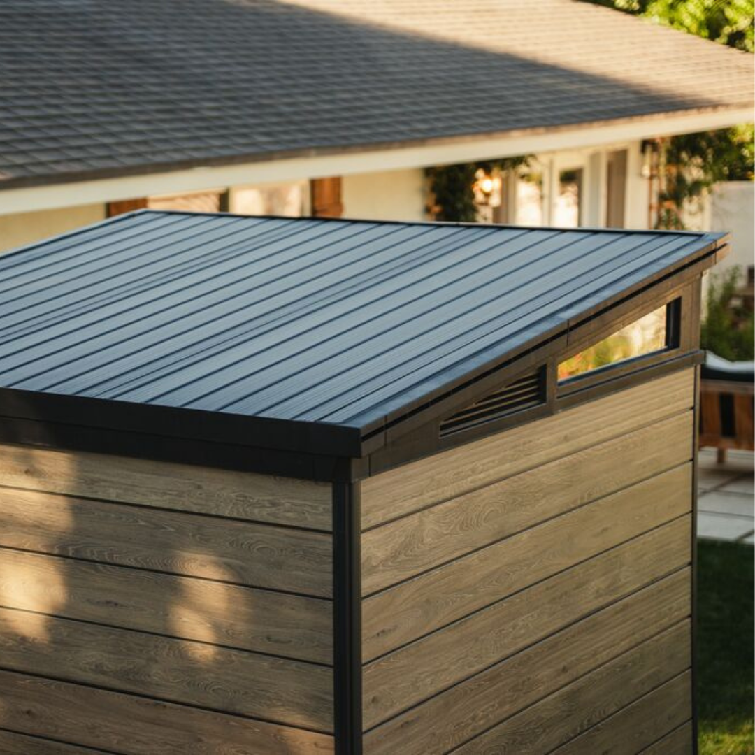 Signature Collection:  7x7ft (2.1m x 2.1m) Pent Shed Ashwood