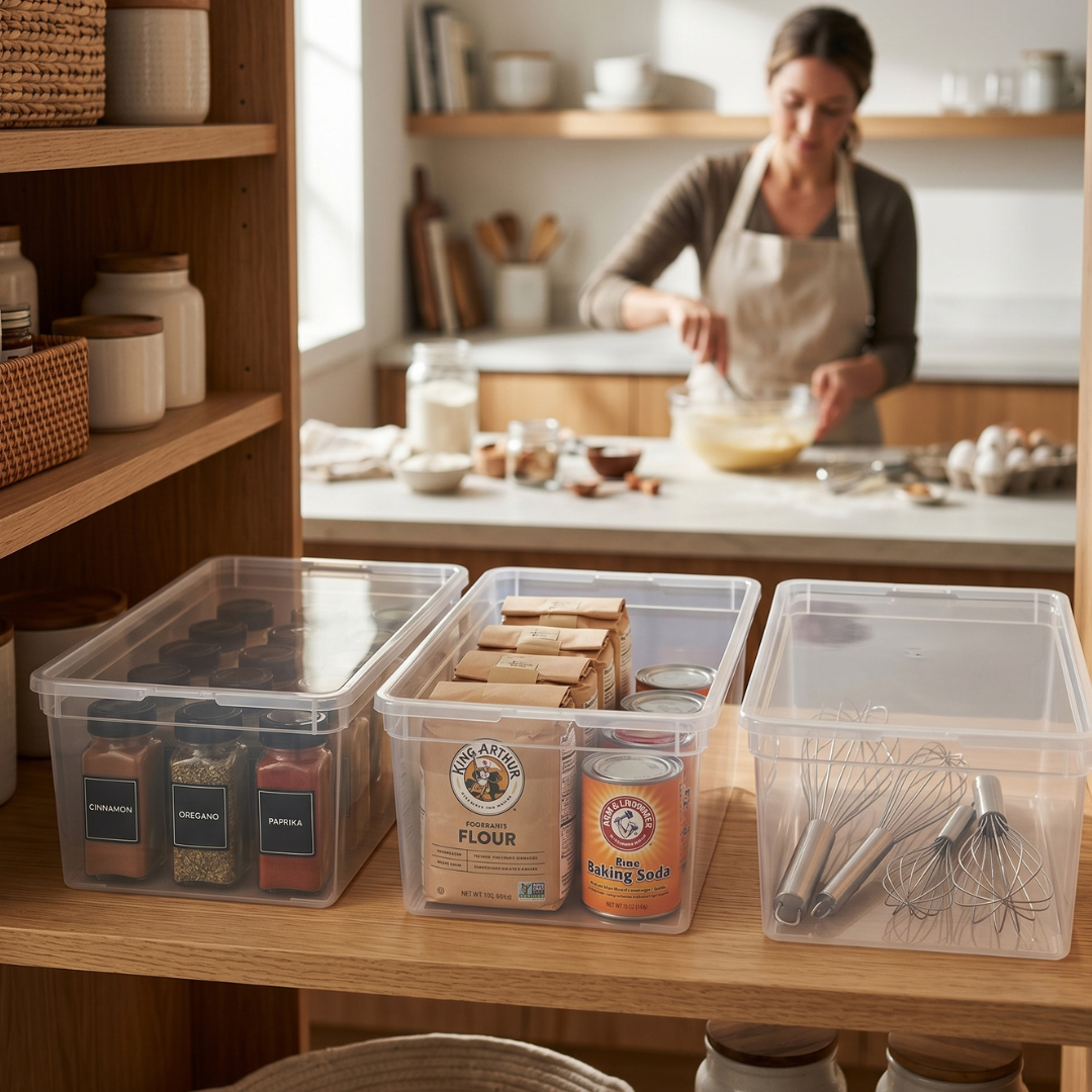 Set of 3 Clear Storage Boxes