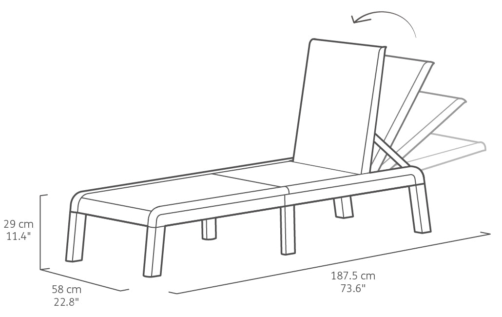 Mallorca Sun Lounger - Graphite