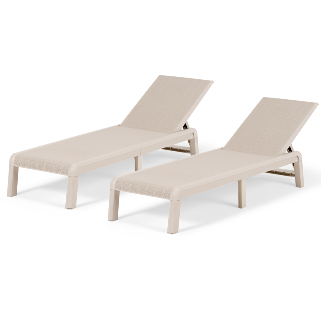 Set of 2: Atlas Sun Loungers - Soft Beige | PREORDER AUGUST