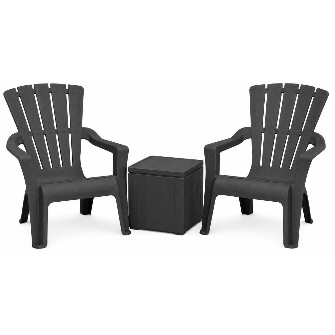 3pc Adirondack Balcony Set - Graphite | PREORDER AUGUST