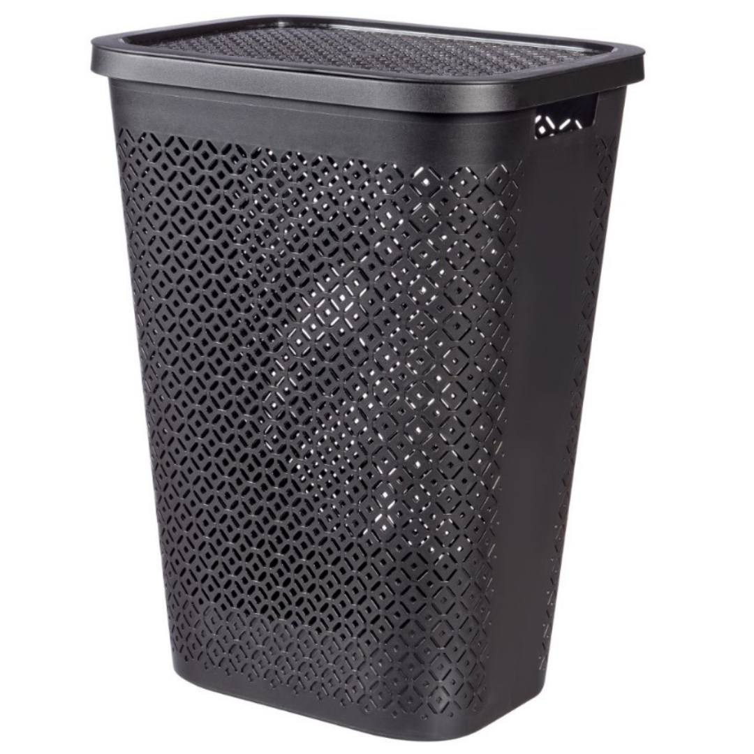 Terrazzo Laundry Hamper - Black