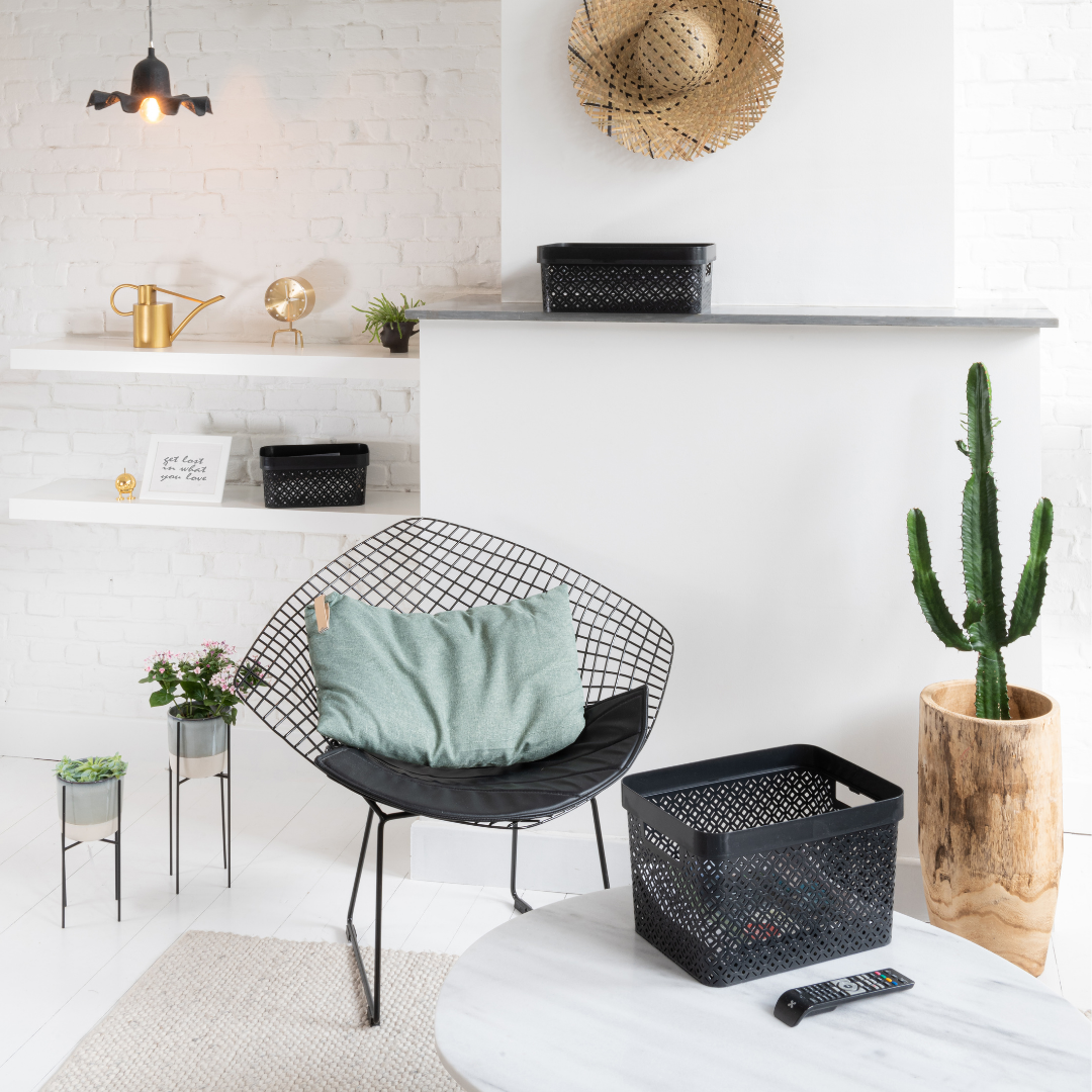Terrazzo Storage Basket - Black